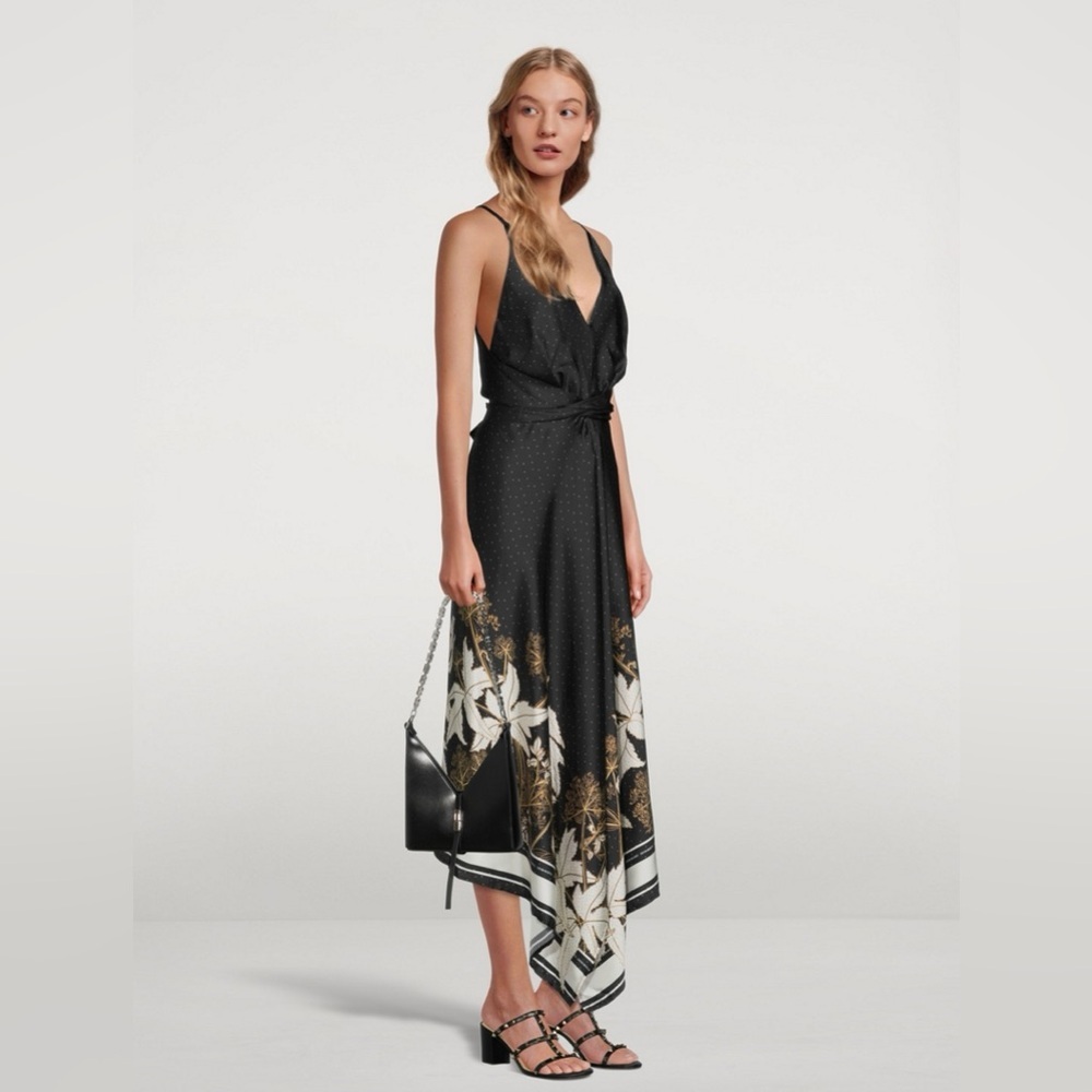 Sabina Musayev Teagan Satin Asymmetrical Handkerchief Dress - Picture 10 of 10